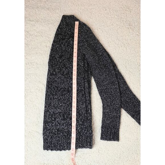 Ann Taylor Women's V-Neck Sweater Black Gray Silver Size L Long Sleeve Pullover - Picture 4 of 6